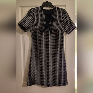 Cynthia Rowley Black And White Check Bow Dress Size S